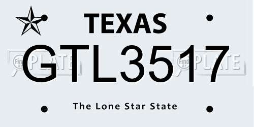 GTL3517 Texas License Plate