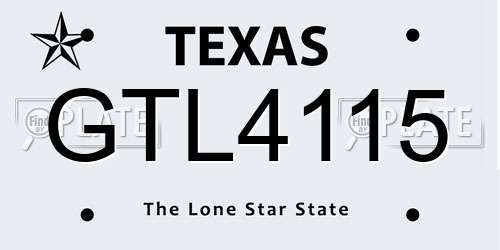 GTL4115 Texas License Plate