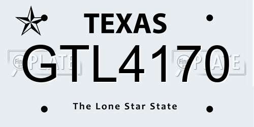 GTL4170 Texas License Plate