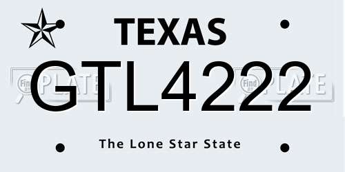 GTL4222 Texas License Plate