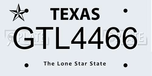GTL4466 Texas License Plate