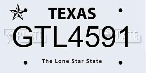 GTL4591 Texas License Plate