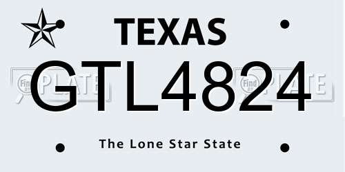 GTL4824 Texas License Plate