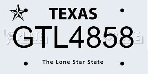 GTL4858 Texas License Plate