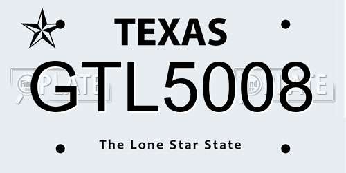 GTL5008 Texas License Plate