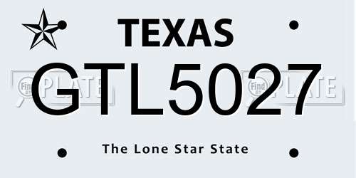 GTL5027 Texas License Plate