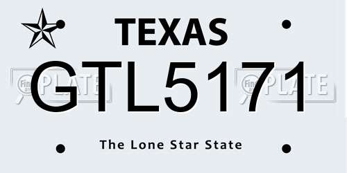GTL5171 Texas License Plate