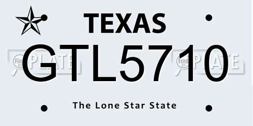 GTL5710 Texas License Plate