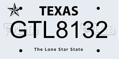 GTL8132 Texas License Plate