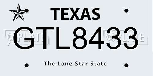 GTL8433 Texas License Plate