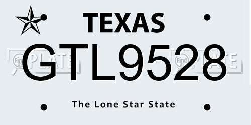 GTL9528 Texas License Plate