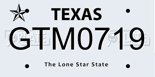 GTM0719 Texas License Plate
