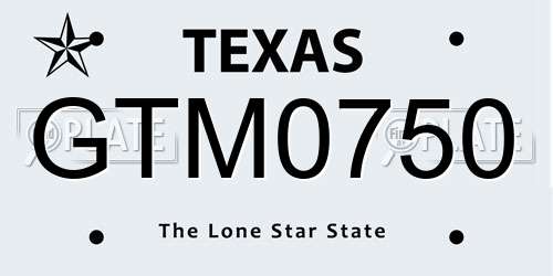 GTM0750 Texas License Plate