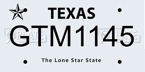 GTM1145 Texas License Plate