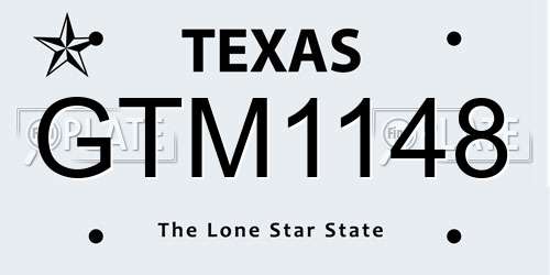 GTM1148 Texas License Plate