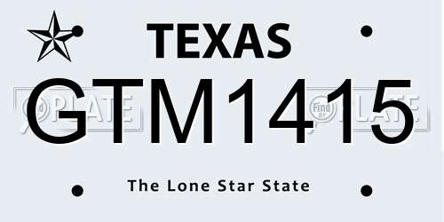 GTM1415 Texas License Plate
