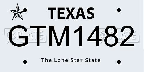 GTM1482 Texas License Plate