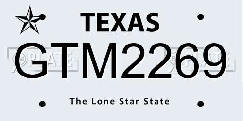 GTM2269 Texas License Plate