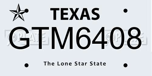GTM6408 Texas License Plate