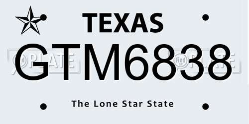 GTM6838 Texas License Plate