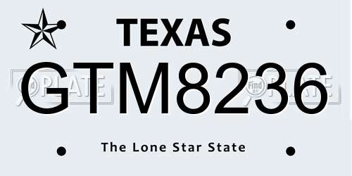 GTM8236 Texas License Plate