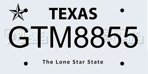 GTM8855 Texas License Plate