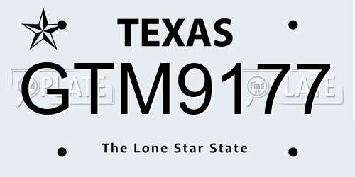 GTM9177 Texas License Plate