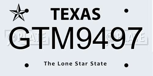 GTM9497 Texas License Plate