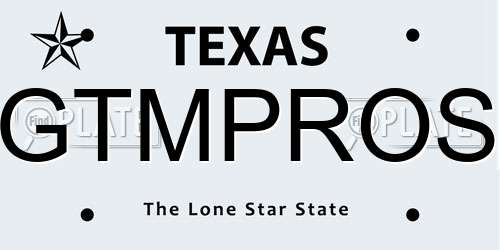 GTMPROS Texas License Plate
