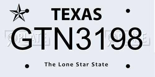 GTN3198 Texas License Plate