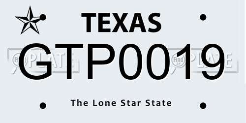 GTP0019 Texas License Plate