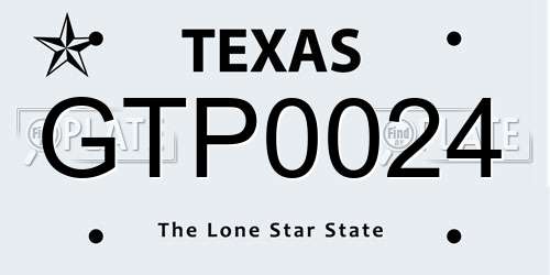 GTP0024 Texas License Plate