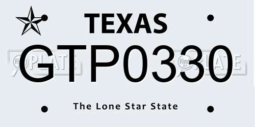 GTP0330 Texas License Plate