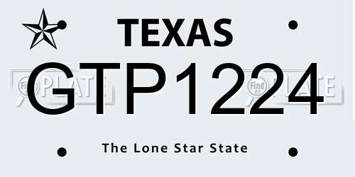GTP1224 Texas License Plate