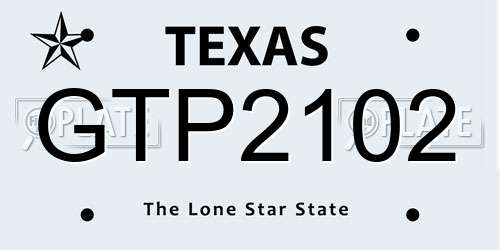 GTP2102 Texas License Plate