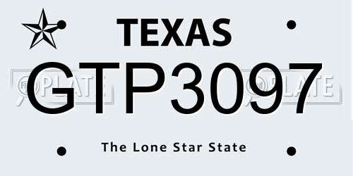 GTP3097 Texas License Plate