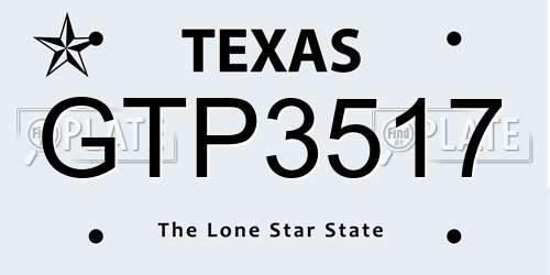 GTP3517 Texas License Plate