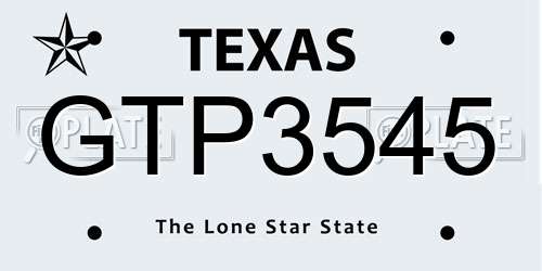 GTP3545 Texas License Plate