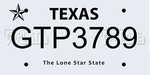 GTP3789 Texas License Plate