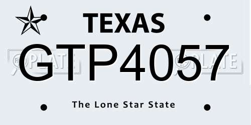 GTP4057 Texas License Plate