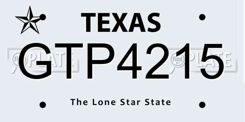 GTP4215 Texas License Plate