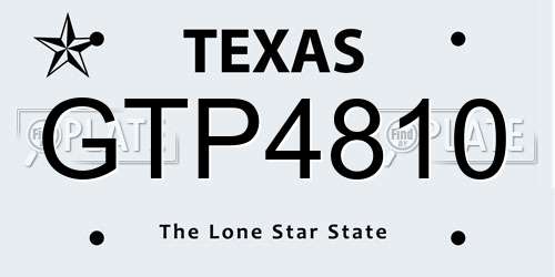 GTP4810 Texas License Plate