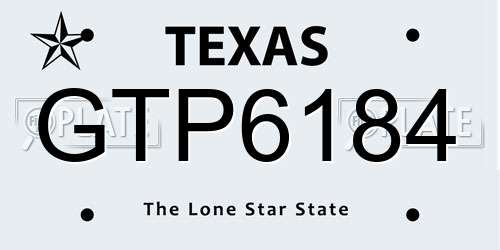 GTP6184 Texas License Plate
