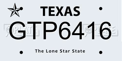 GTP6416 Texas License Plate