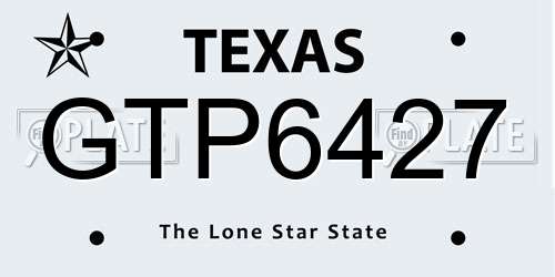 GTP6427 Texas License Plate