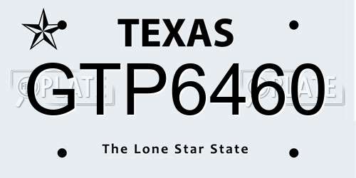GTP6460 Texas License Plate