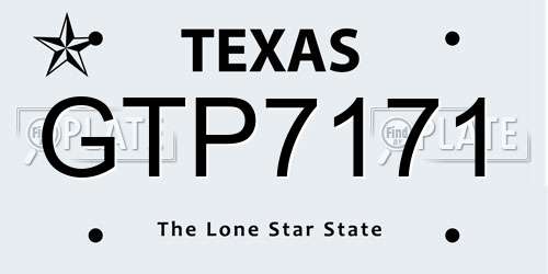 GTP7171 Texas License Plate