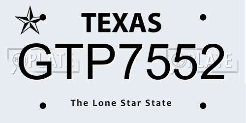 GTP7552 Texas License Plate
