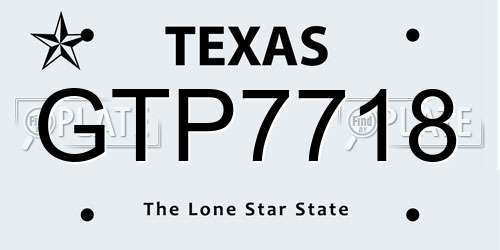 GTP7718 Texas License Plate