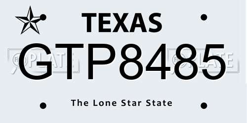 GTP8485 Texas License Plate
